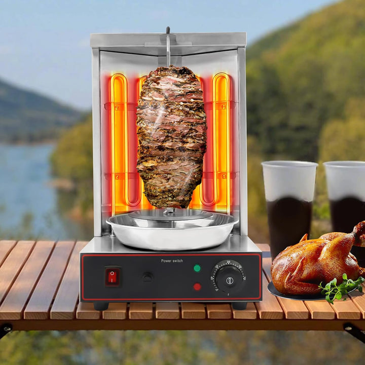 Elektro Gyrosgrill Hähnchengrill Kebab Maschine für Zuhause Drehgrill mit Rutschfeste Füsse und Anze
