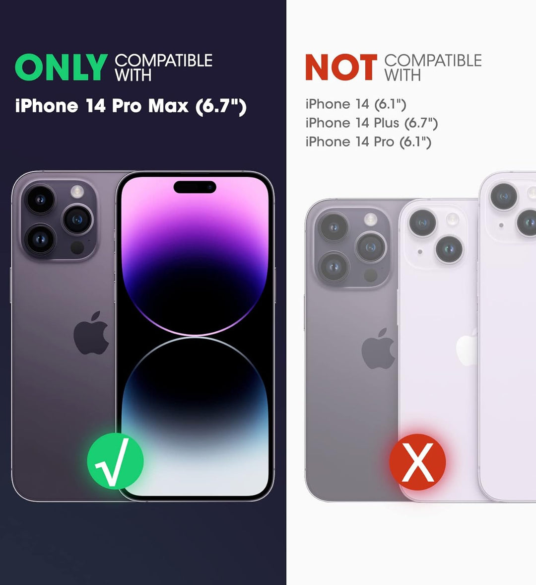 i-Blason Transparent Hülle für iPhone 14 Pro Max (6.7") Bumper Case 360 Grad Handyhülle Robust Schut