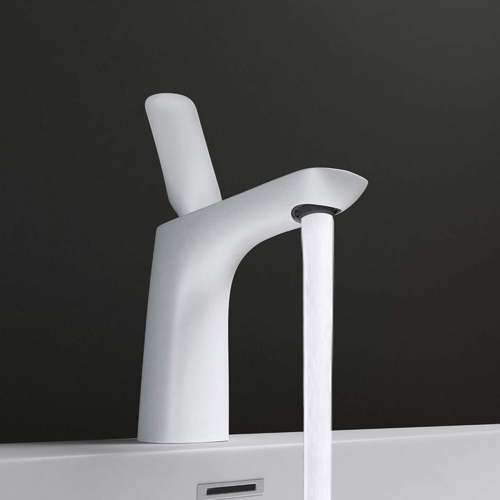 Mai &amp; Mai Armatur Wasserhahn Bad Weiss WAM-7201 | Waschbeckenarmatur 16.5cm hoch | Badinstallationen