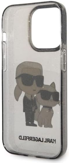 Karl Lagerfeld KLHCP14XHNKCTGK Hülle für iPhone 14 Pro Max 6,7" Schwarz hardcase Gliter Karl&Choupet
