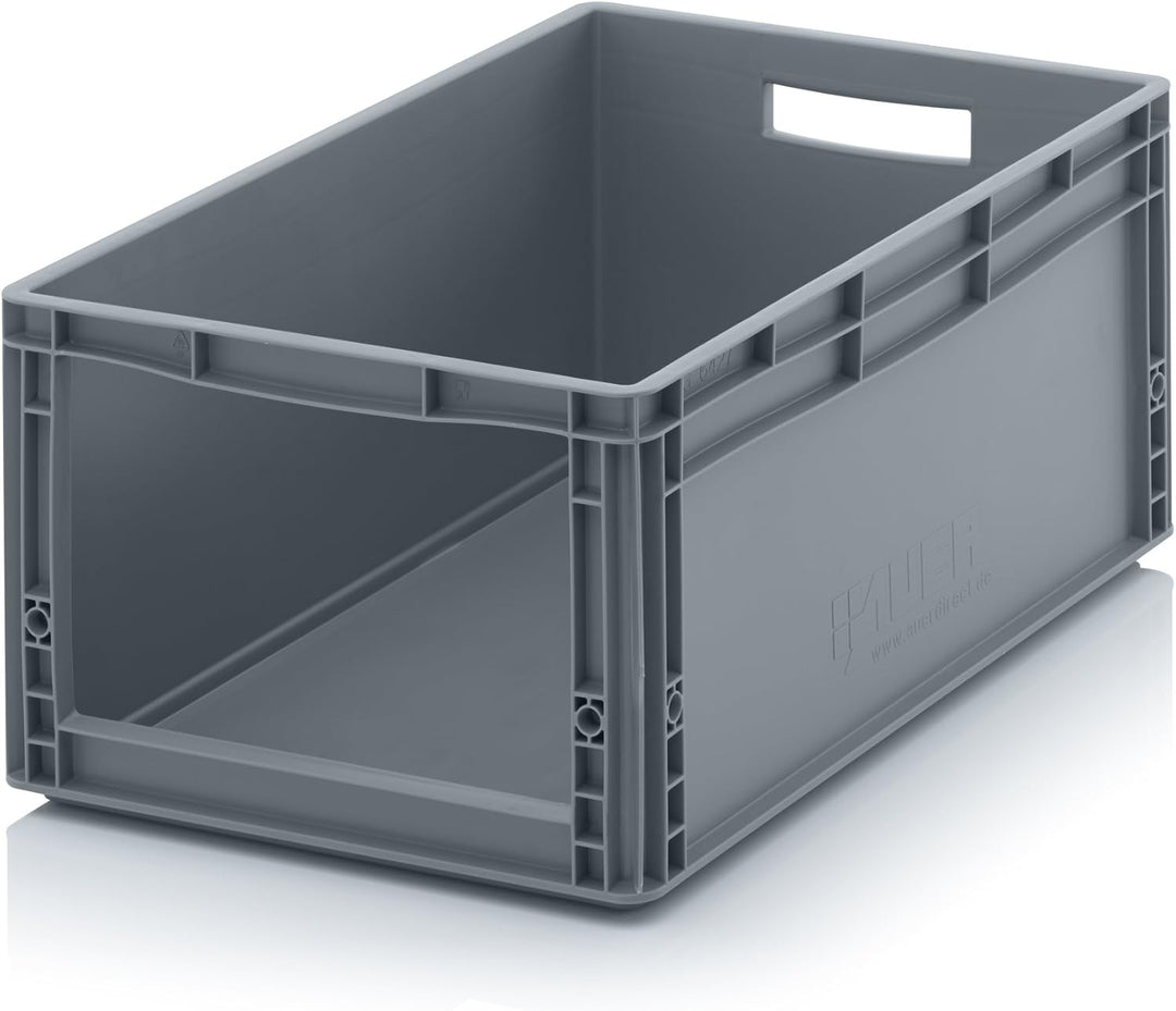 Auer Packaging 2x Euro Sichtlagerkasten 60 x 40 x 27 cm inkl. gratis Zollstock * Eurobehälter mit Fe