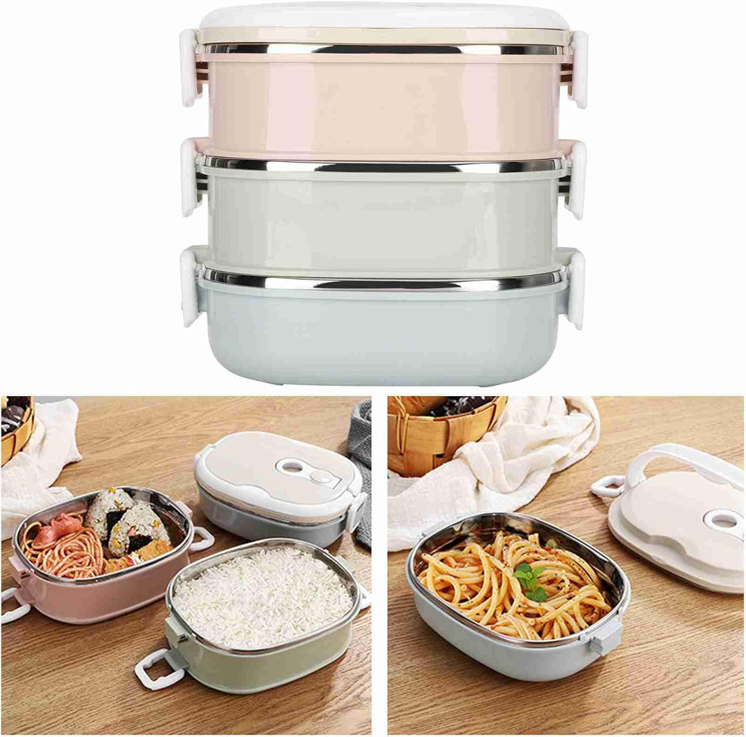 Thermo Lunchbox, 304 Edelstahl-Lunchbox, Thermo Essensbehälter Mehrschichtige Lebensmittelbehälter m