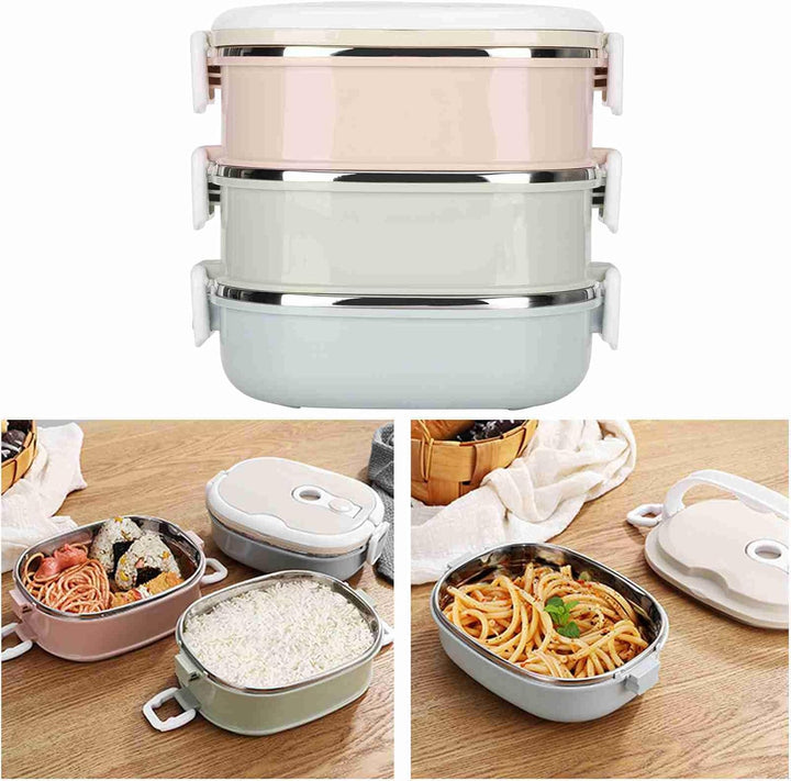 Thermo Lunchbox, 304 Edelstahl-Lunchbox, Thermo Essensbehälter Mehrschichtige Lebensmittelbehälter m