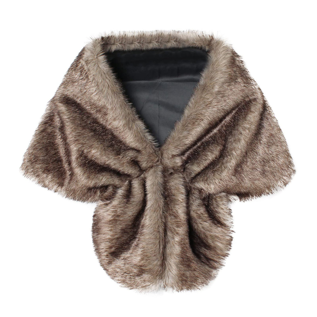 Generisch Damen Brautjacke Bolero Fell Winter Warm Hochzeitsjacke Hochzeitstuch Pelzimitat für Abend