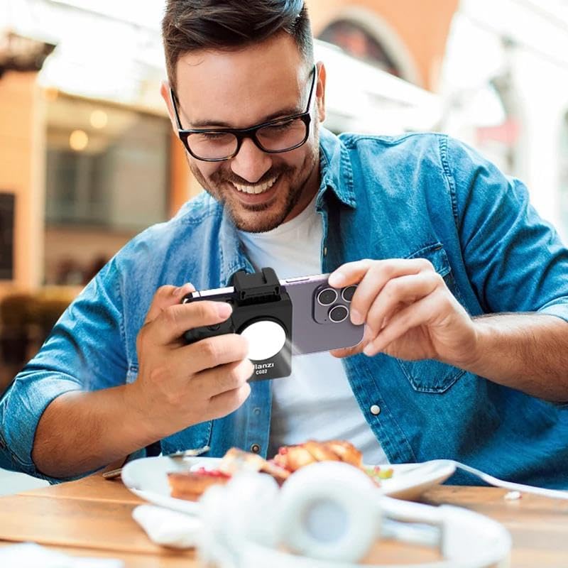 Smartphone Handle Grip, ULANZI CG02 Smartphone Capgrip mit Aufhelllicht, 3 Stufen Einstellbar, Smart
