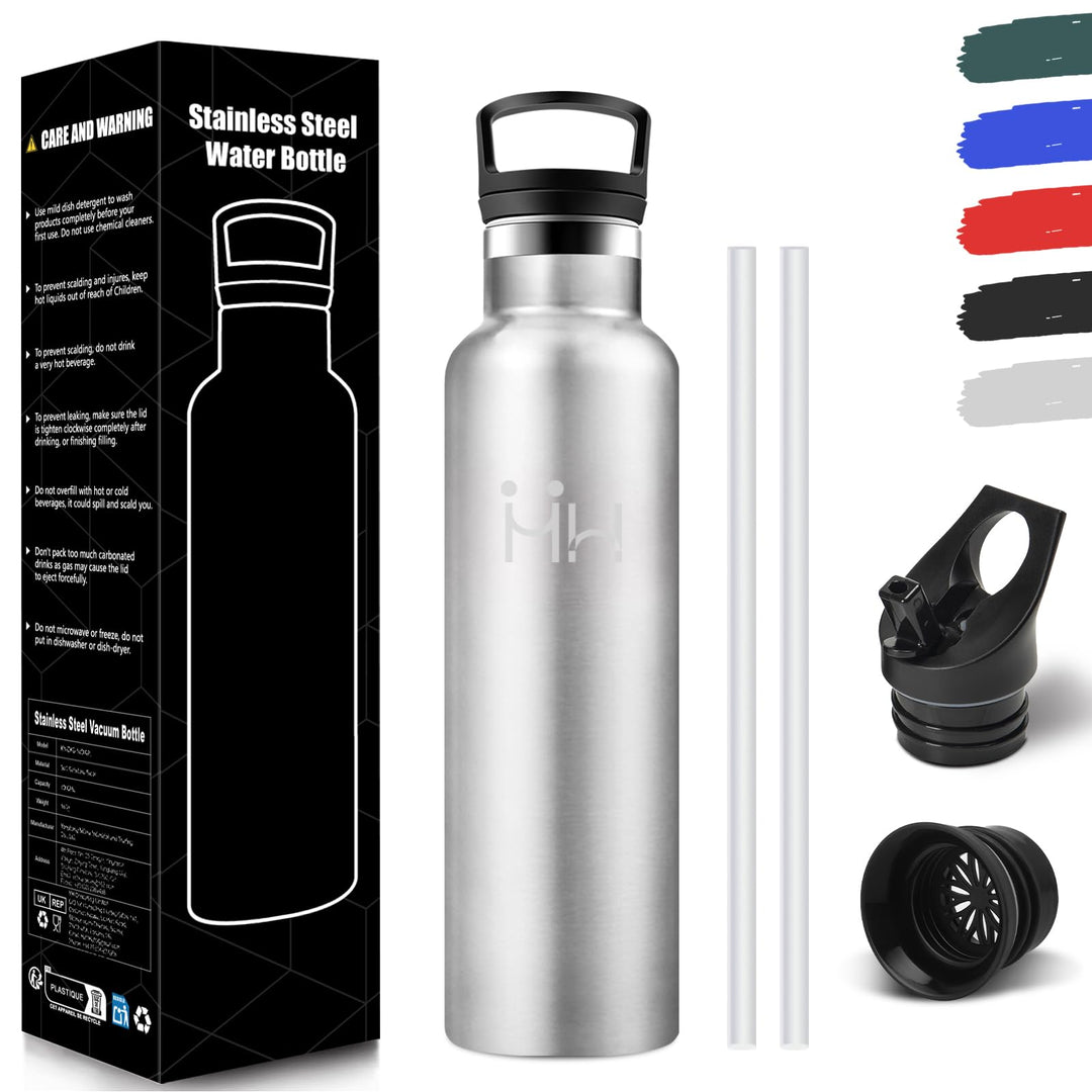 HoneyHolly Trinkflasche 750ML, BPA-Frei, Trinkflasche Edelstahl, Auslaufsichere Isolierflasche Doppe