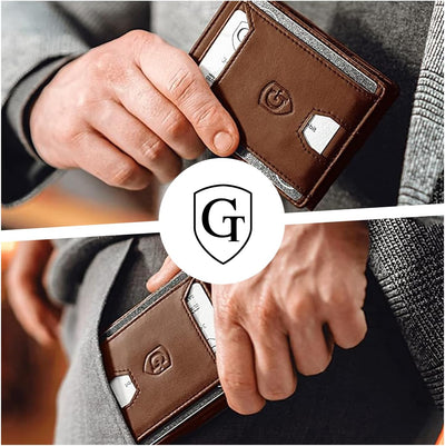 GenTo - Geldbörse mit/ohne Münzfach - TÜV geprüfter RFID NFC Schutz - Magic Wallet - Inklusive Gesch