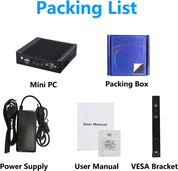 Sharevdi Firewall Micro Appliance, 4*In-tel i225 2.5Gbe NICs, In-tel Pentium N3700 4 Cores/4 Threads