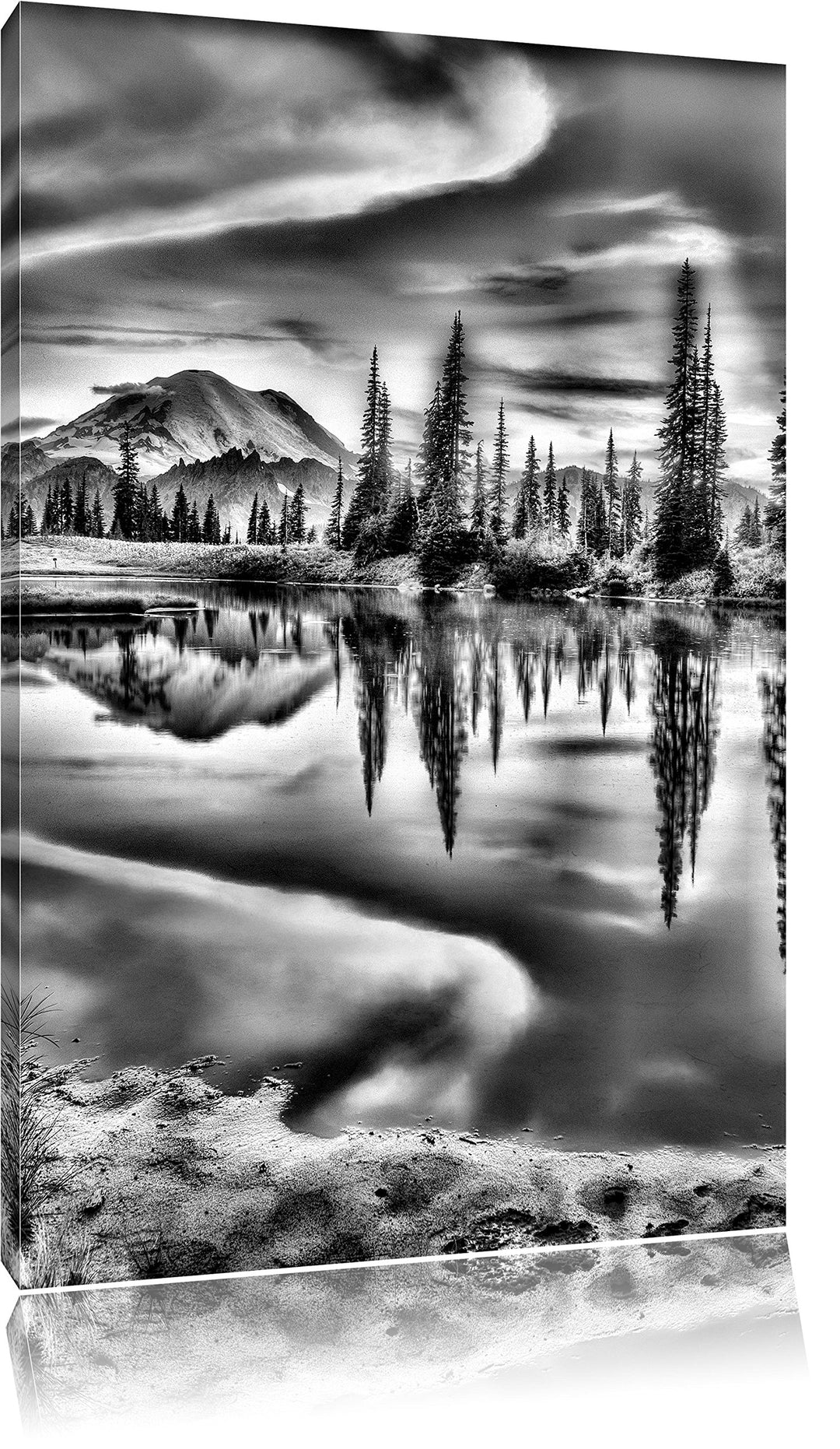 Pixxprint Sonnenaufgang Berglandschaft/Format: 100x70cm / Leinwandbild fertig bespannt Wandbild Kuns