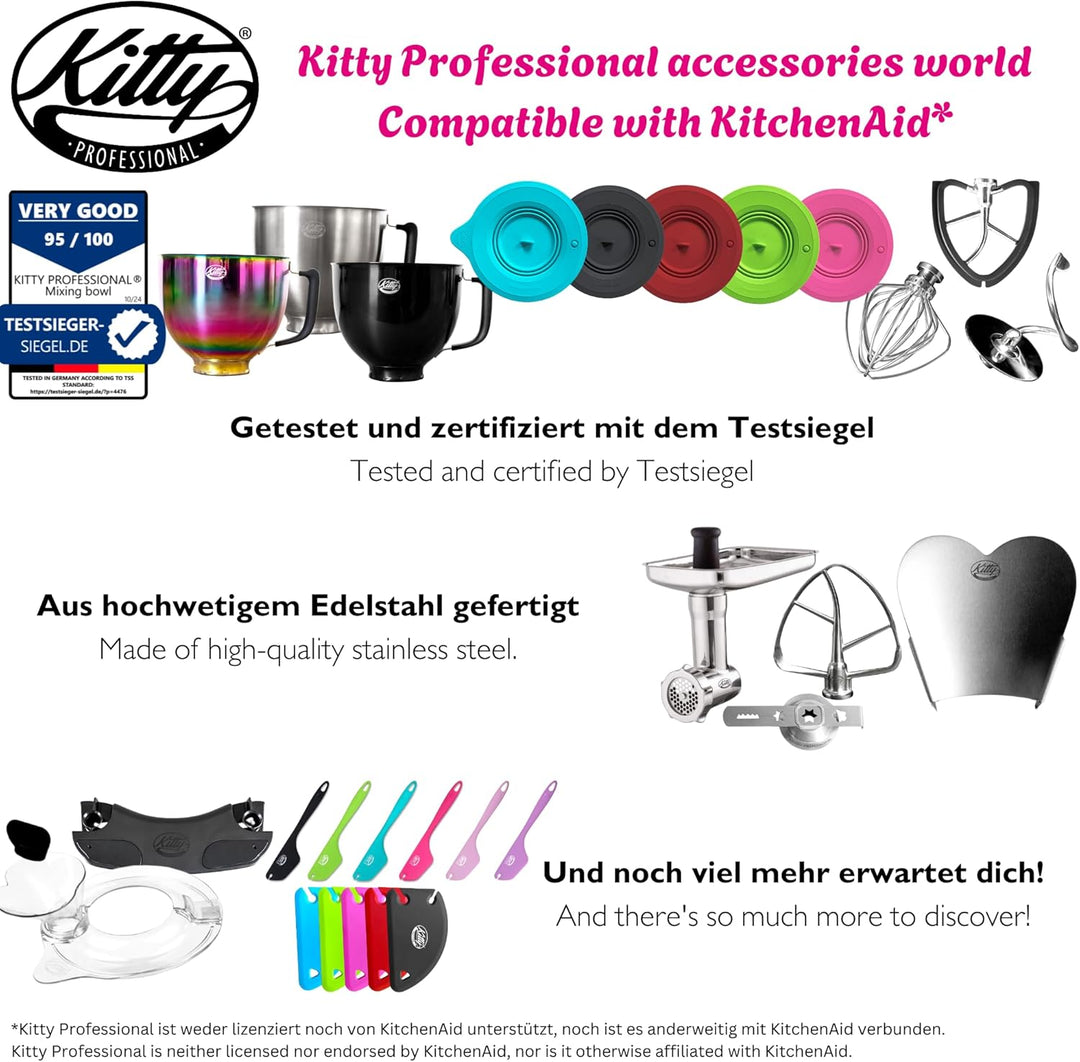 Kitty Professional splash guard compatible with Kitchen Aid 6.6 and 6.9 liter kitchen machines