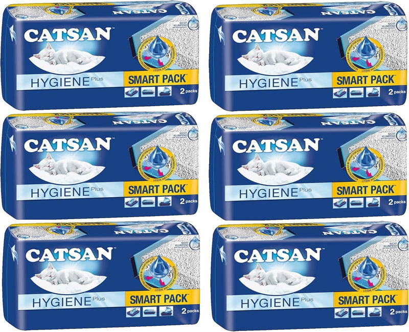 Catsan Smart Pack Katzenstreu, 2 Einlagen, 4 kg (6er-Packung) 6er Pack (6×4kg), 6er Pack (6×4kg)