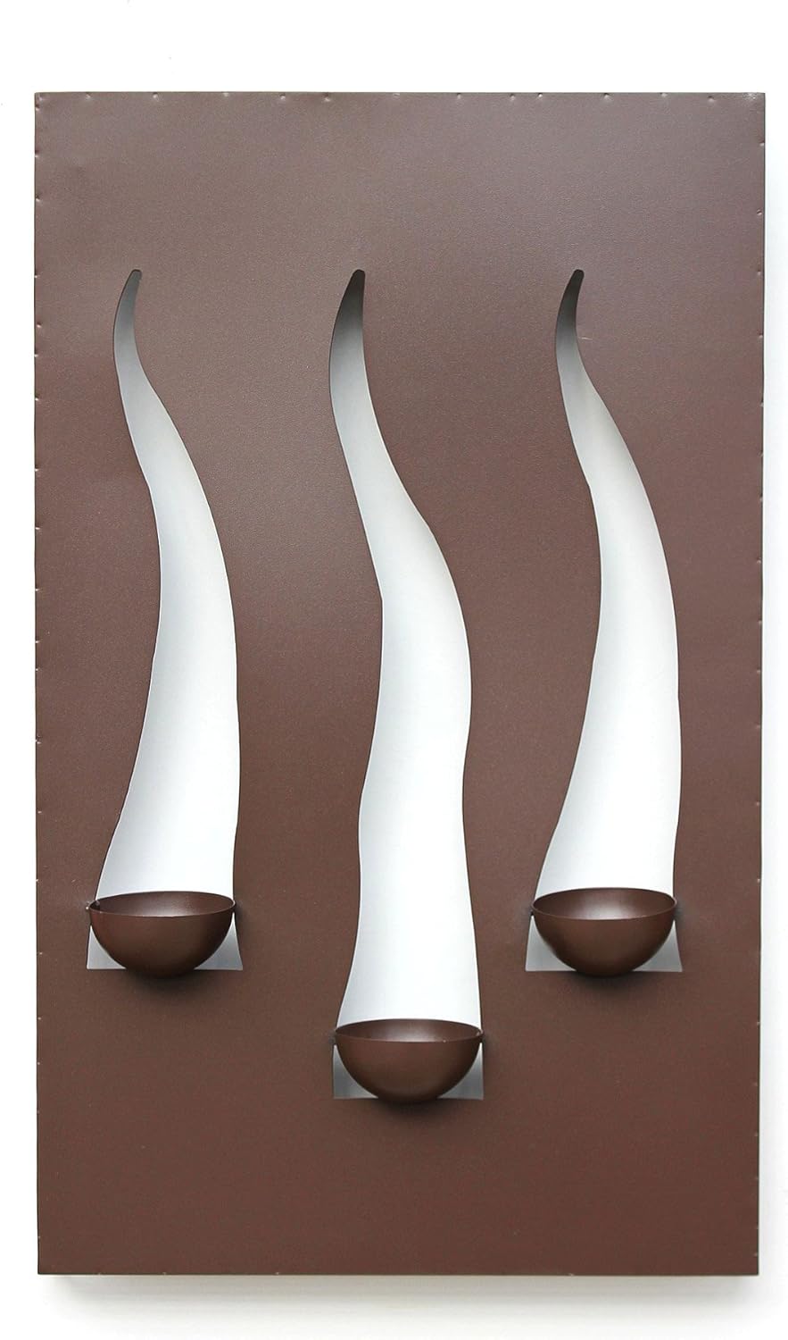 Kerzenhalter Windlicht Flamme 65x40x10cm 3-flammig Kerzenleuchter Metall Braun Metalldekoration z.h.
