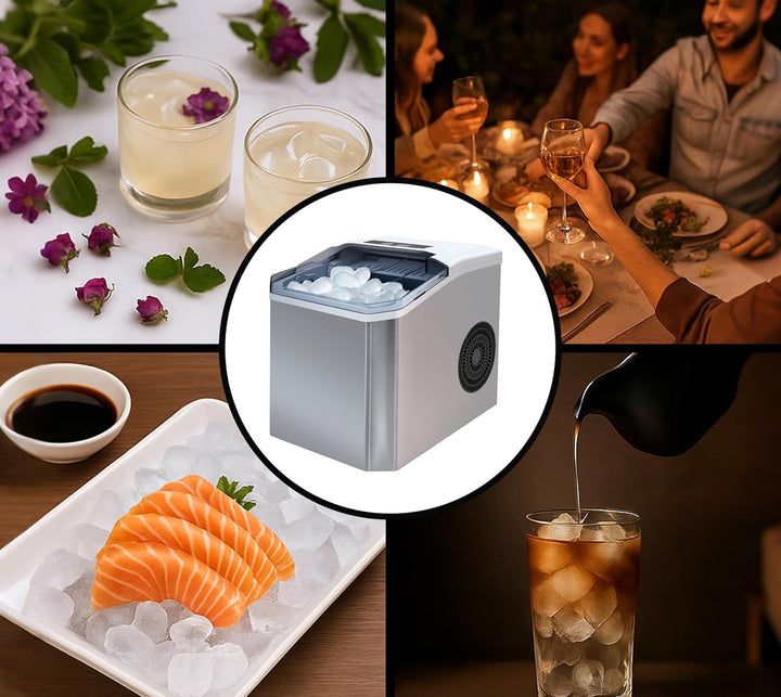 iTOMA Tisch-Eismaschine, 2 Grössen von Kugel-Eiswürfeln, 1,3-Liter-Eismaschine mit Autoreinigung, mi