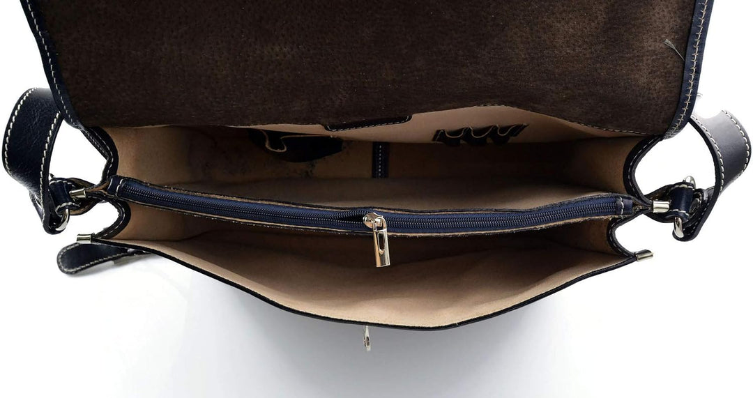 Leder herren aktentasche messenger ledertasche umhangetasche schultertasche tragetasche made in Ital