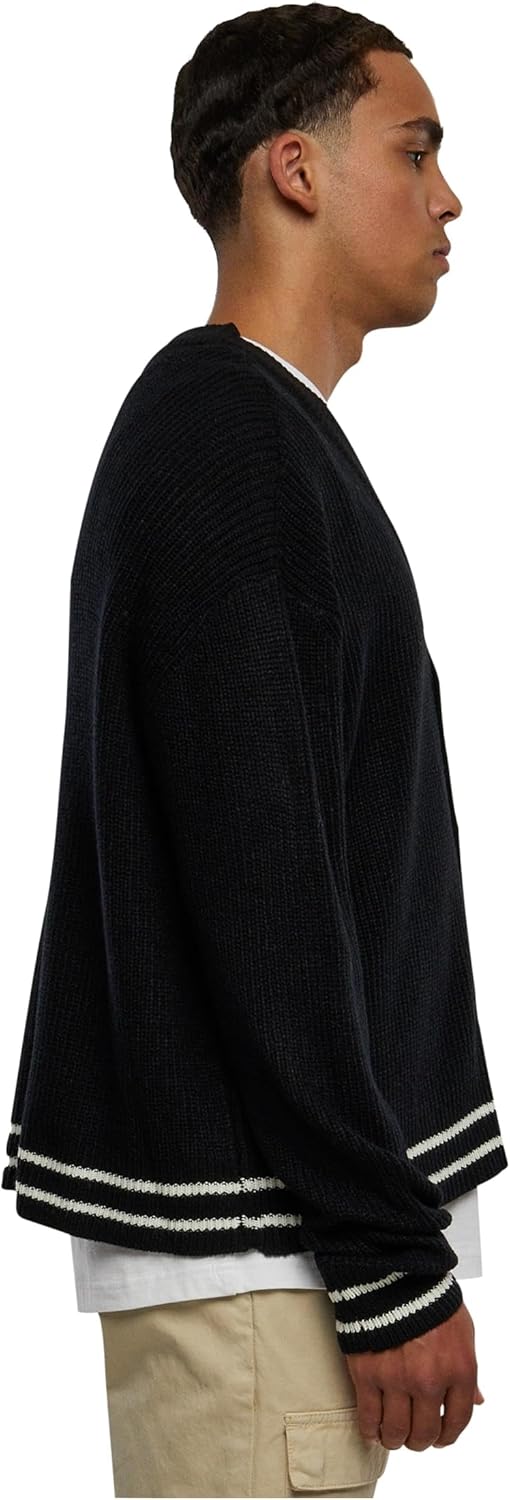Urban Classics Herren Sporty Boxy Cardigan M Schwarz, M Schwarz