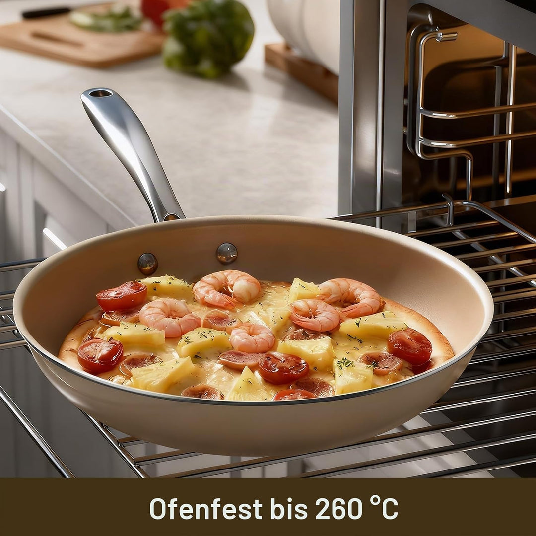 Keramik-Antihaft-Pfannen-Set, Bratpfanne, ungiftige Pfannen zum Kochen, Eierpfannen, Induktionsgeeig