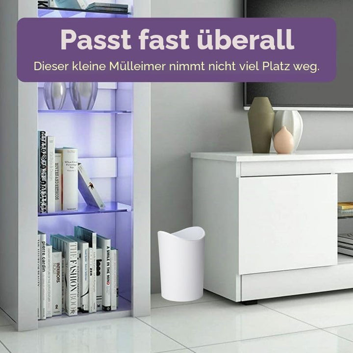 TATAY Mülleimer Bad, 6L Kapazität, Polypropylen, BPA frei, weiss. Massnahmen 19 x 19 x 28 cm Weiss 6