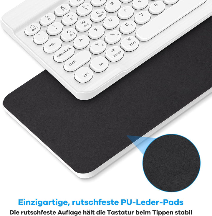 HUOBAO Bluetooth-Tastatur, kabellose Tastatur für iPad, iPhone, Android, Windows, Ultraschlanke wied