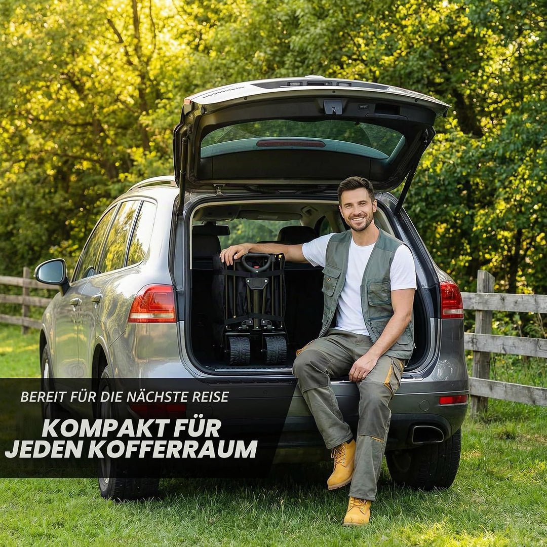 LEWANJA 250L Bollerwagen Faltbar, Robuster Handwagen mit 200kg Tragkraft, Breite Räder mit Bremse &amp;