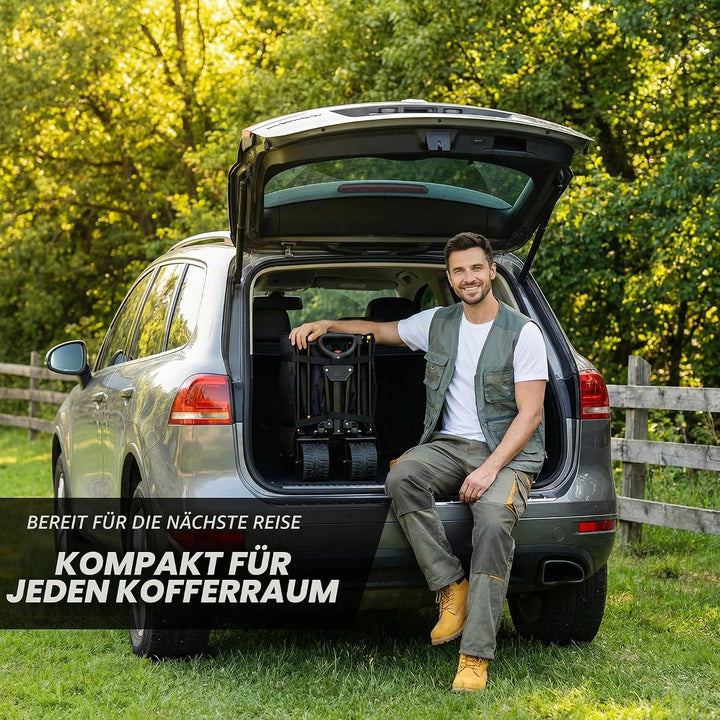 LEWANJA 250L Bollerwagen Faltbar, Robuster Handwagen mit 200kg Tragkraft, Breite Räder mit Bremse &amp;