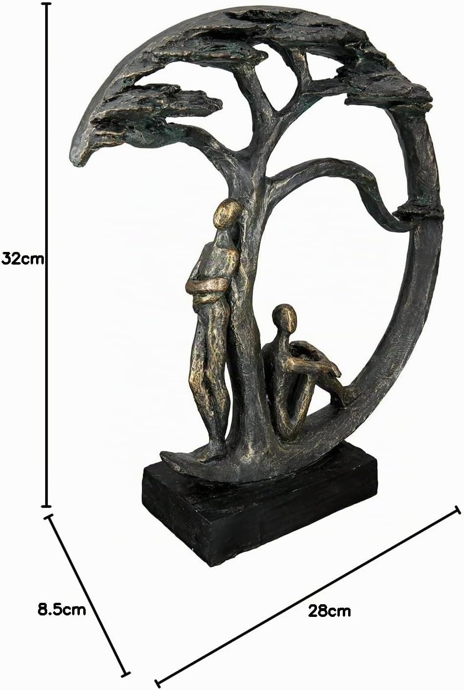 Casablanca Deko Figur Skulptur aus Kunstharz - Baum Schatten - mit Spruchanhänger - Farbe: Bronze -