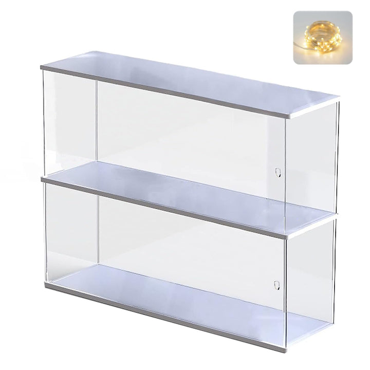 ELEpure Acryl 2-stufiger Stufen-Display-Ständer, transparenter Treppenregal-Organizer, Sammlerdekora