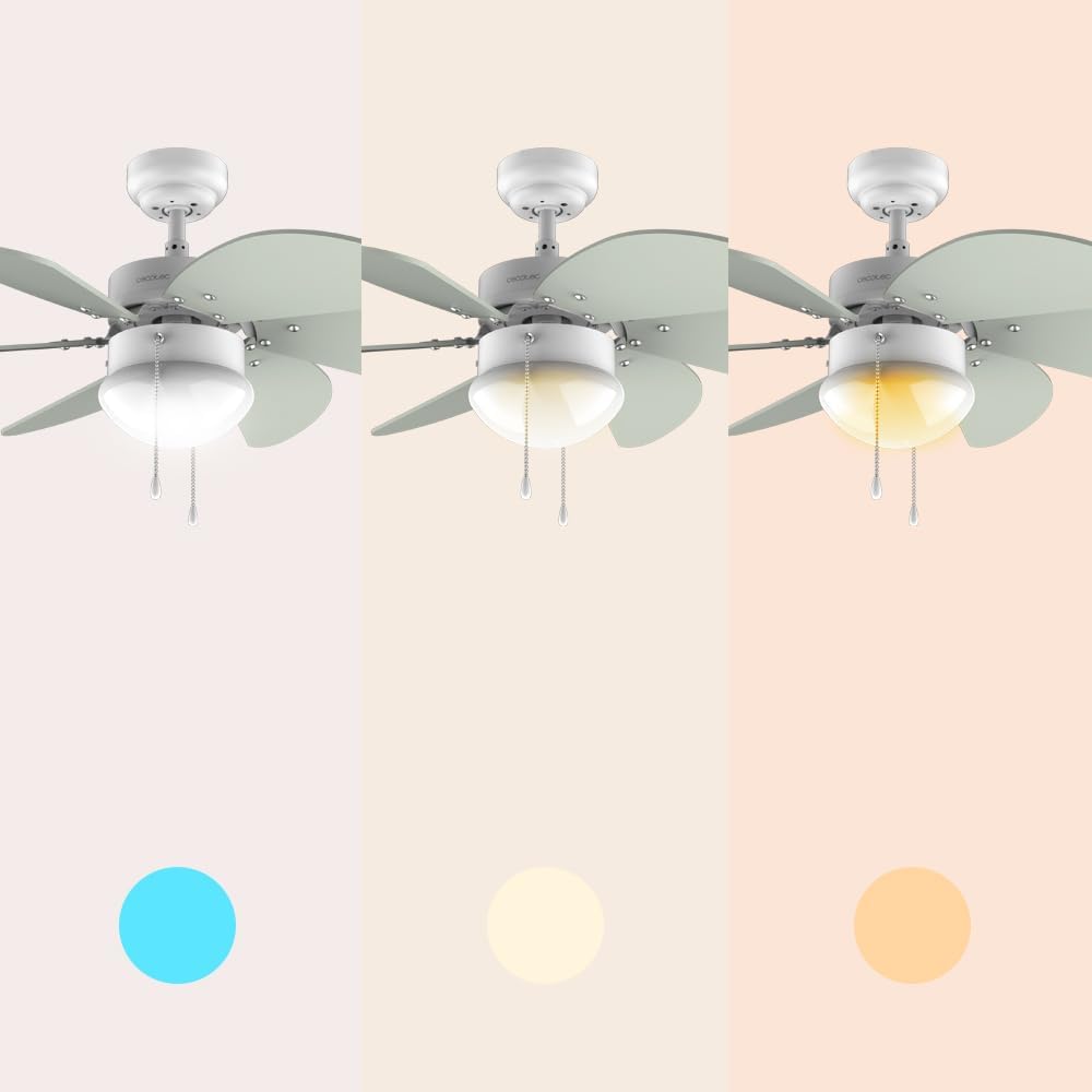 Cecotec Deckenventilator EnergySilence 3600 Vision Mint, 50 W, Durchmesser 92 cm, Lampe, 3 Geschwind