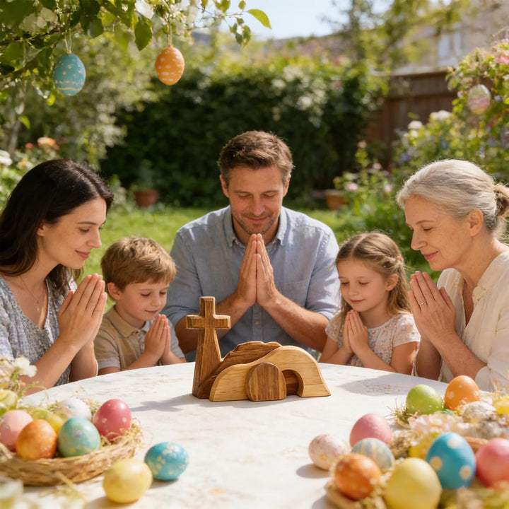 Generisch Leeres Grab aus Holz,Hölzerne Weihnachtskrippen Tischdekoration | -Grab-Deko für Zuhause -