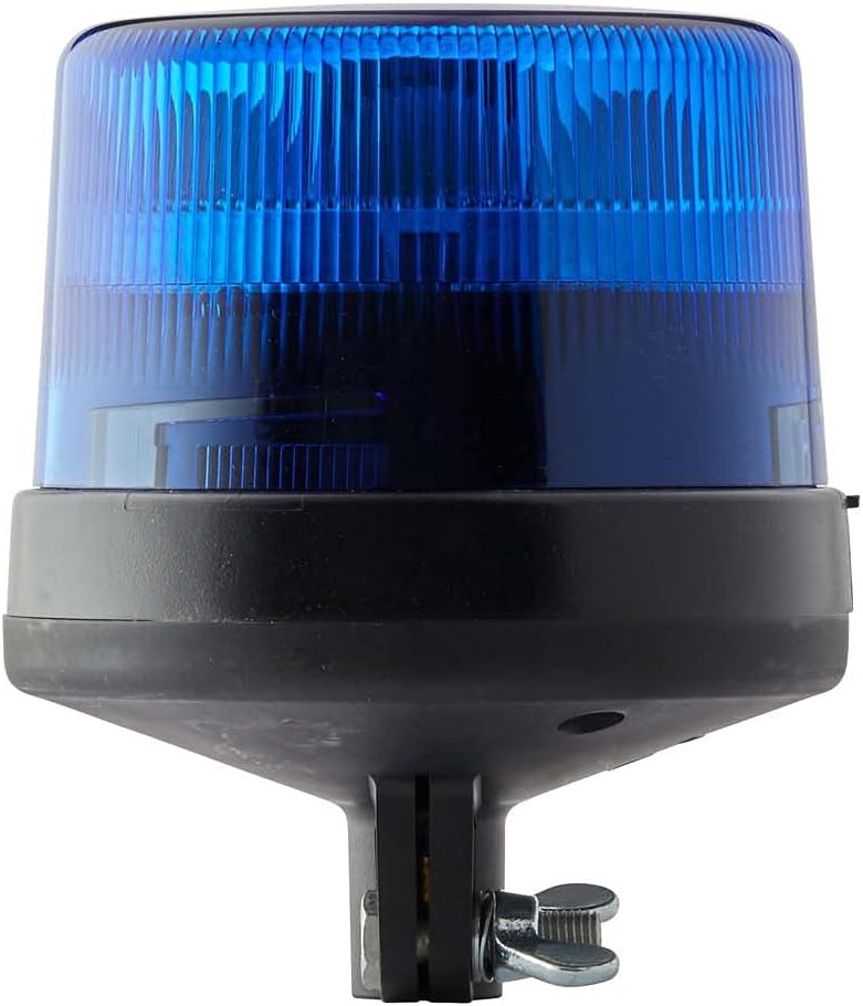 HELLA - LED-Rundumkennleuchte - KL 7000 - 12/24V - blau - Rohrstutzen, flexibel - Stecker: offene Ka