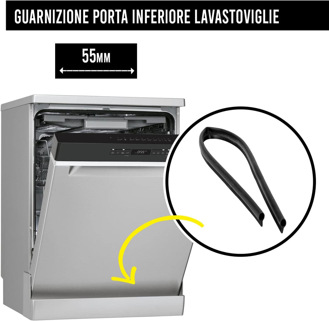 BSSTORE 481246668912 Türdichtung für Geschirrspüler, Unterseite - Universal kompatibel für - 550 mm