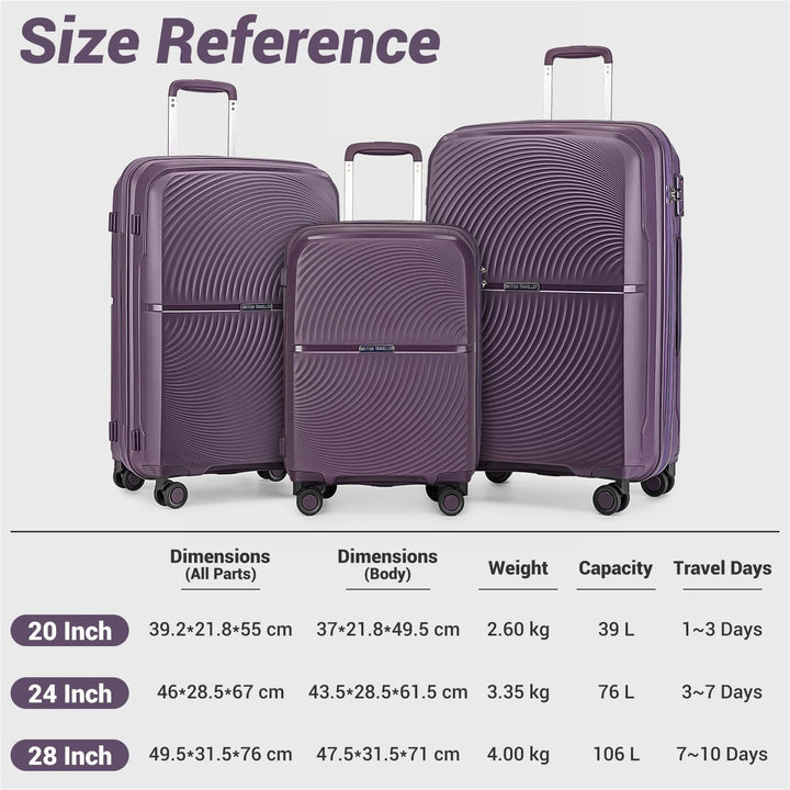 British Traveller Koffer Trolleys Hartschalenkoffer 55 * 40.5 * 22.5cm Handgepäck Koffer 100% PP Rei