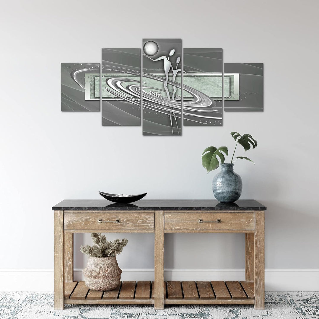 Runa Art Wandbilder Abstrakt Figuren 5 Teilig Bild auf Vlies Leinwand Deko Wohnzimmer Schlafzimmer L