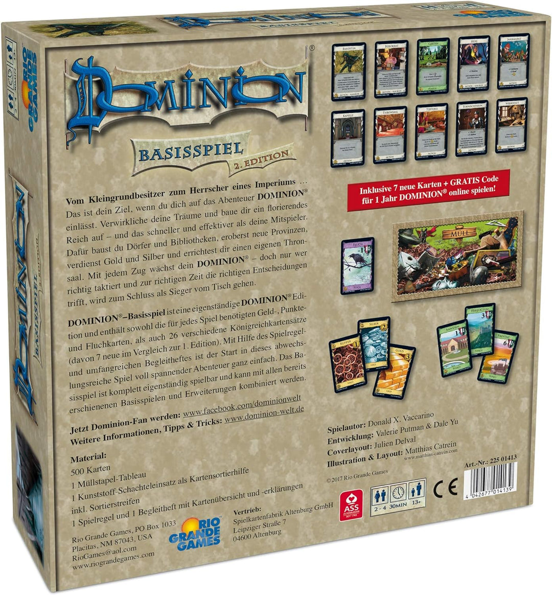 Rio Grande Games 22501413 - Dominion Basisspiel - zweite Edition; Neuauflage des Spiel des Jahres 20