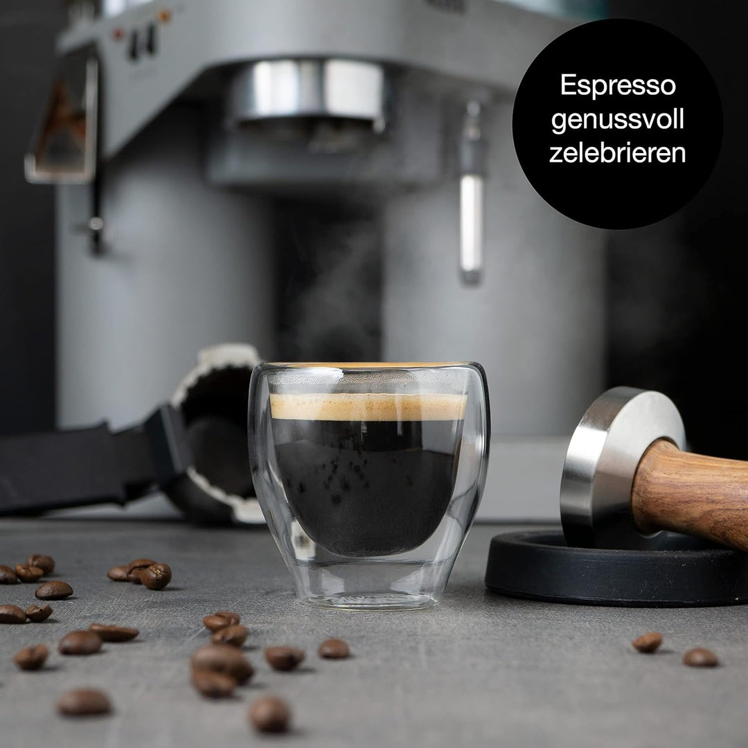 Moritz & Moritz Barista Milano 6 x 60 ml Espressogläser Doppelwandig - Espresso Tassen Set aus Glas