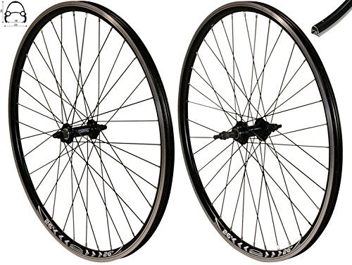 Redondo 26 Zoll Laufrad Set Hinterrad Vorderrad 26" V-Profil Hohlkammer Felge Schwarz
