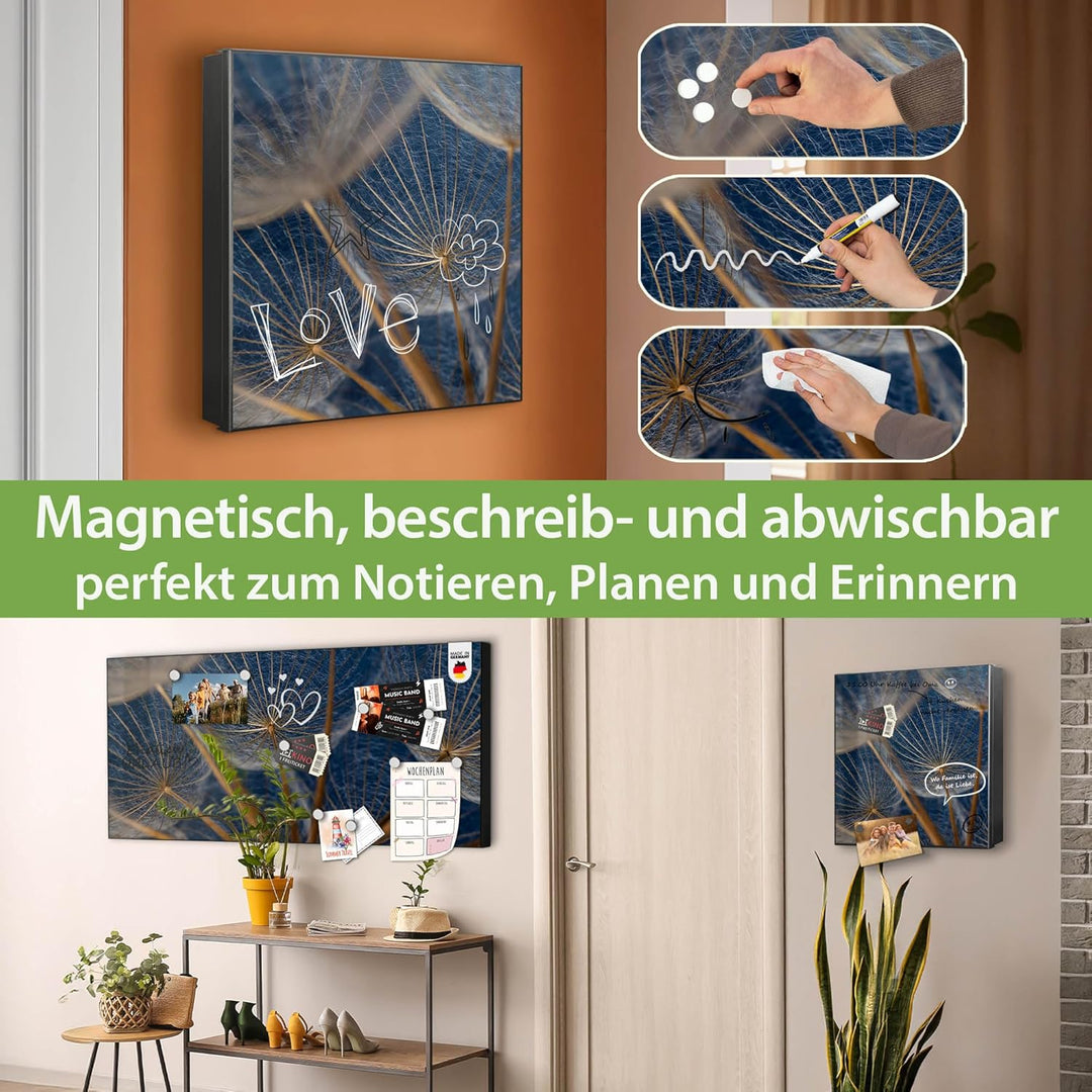 banjado Grosser Schlüsselkasten Metall - Schlüsselbox 30x30cm mit 32 Haken - Schlüsselkasten modern