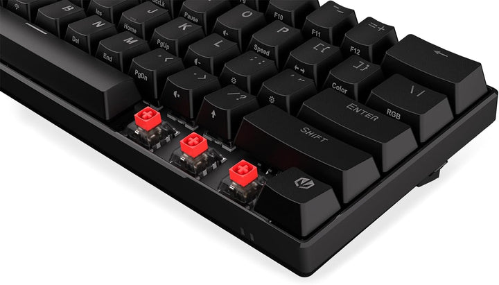 ENDORFY Thock Compact Wireless Red, Compact 60% Mechanical Keyboard, Wireless Modes, Hot-swappable S