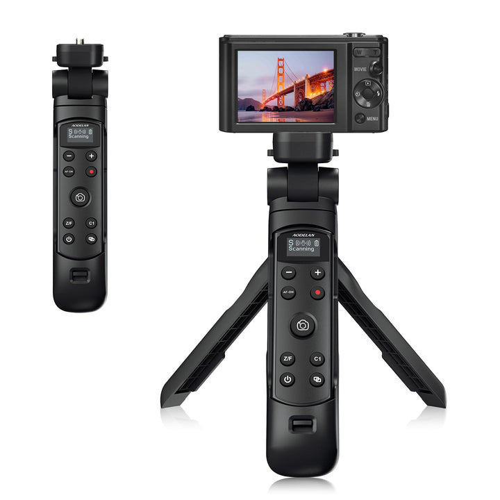 AODELAN Kamera-Griff mit Auslöser, wiederaufladbar, kabellos, Mini-Stativ für A7C, A7III, ZV-1, ZV-E