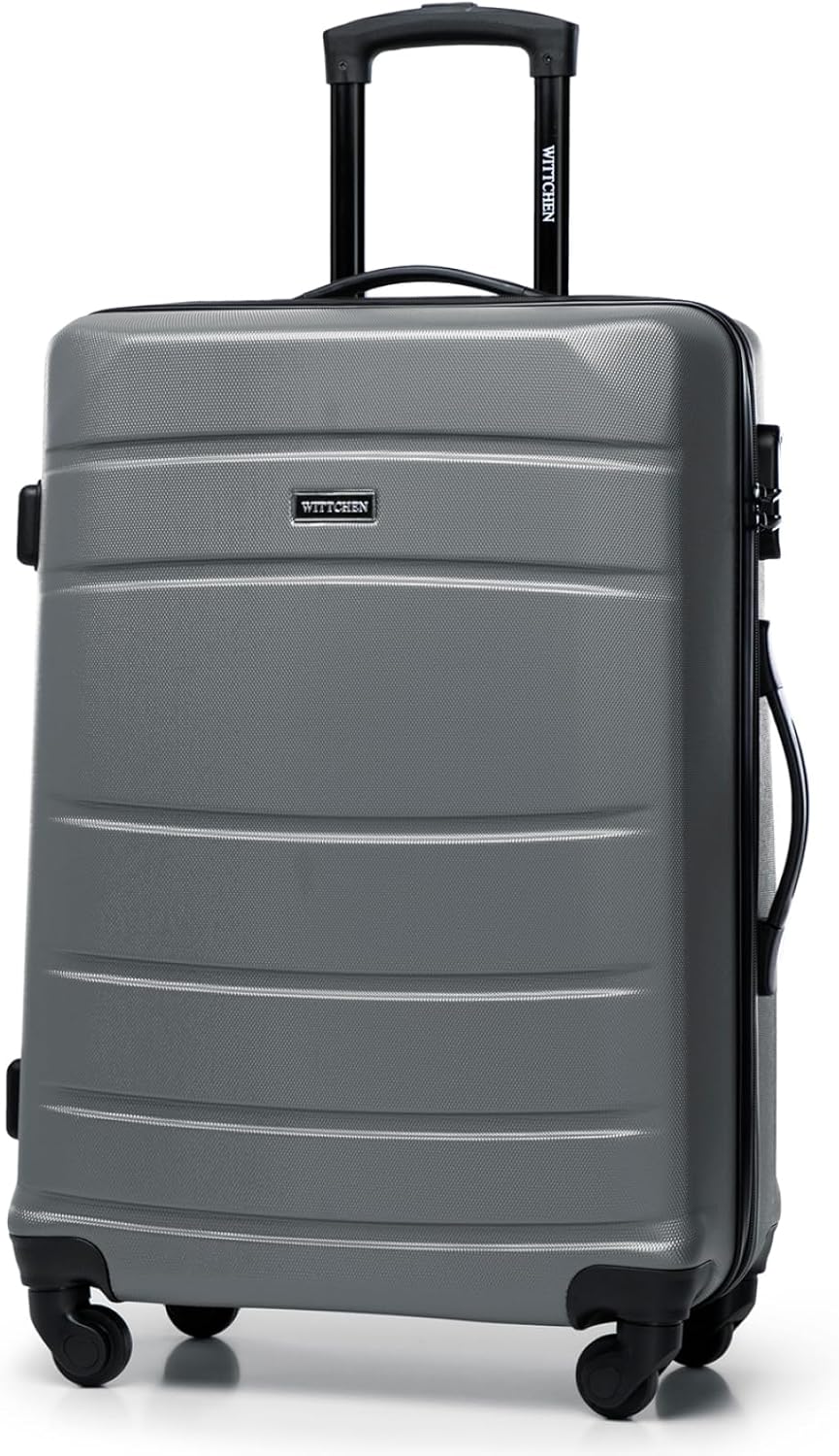 WITTCHEN Mittlerer Koffer Trolley Koffer Reisekoffer aus ABS Hartschalen Trolley 4 Rollen Kombinatio