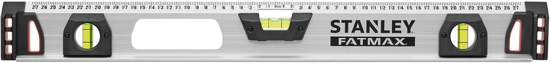 Stanley FatMax Wasserwaage II (60 cm Länge, magnetisch, 1 horizontale/2 vertikale Libellen, Aluminiu