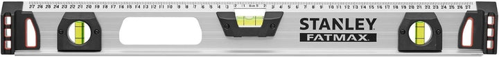 Stanley FatMax Wasserwaage II (60 cm Länge, magnetisch, 1 horizontale/2 vertikale Libellen, Aluminiu