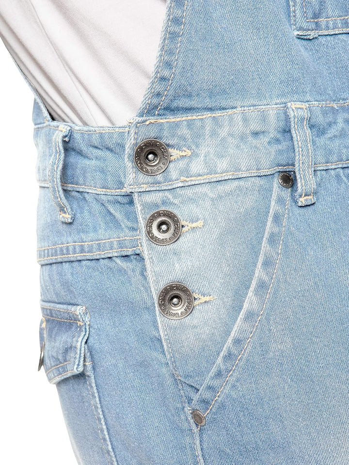 989Zé ENZO Latzhose für Herren, Jeansblau, Arbeitsmode, Latzhose, lässiger Overall, Jeans, Taillengr
