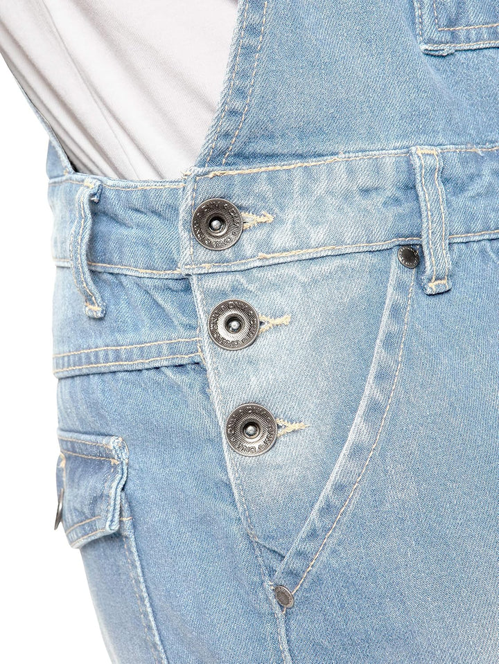 989Zé ENZO Herren Latzhose Denim Blau Arbeitsmode Latzhose Casual Overalls Jeans 30 - 50 Taillengrös