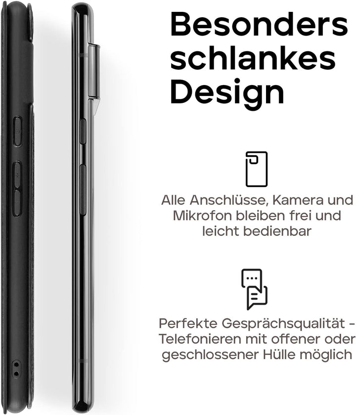 WIIUKA Hülle für Google Pixel 7, Leder aus Deutschland, mit Kartenfach, extra Dünn, Handyhülle mit S