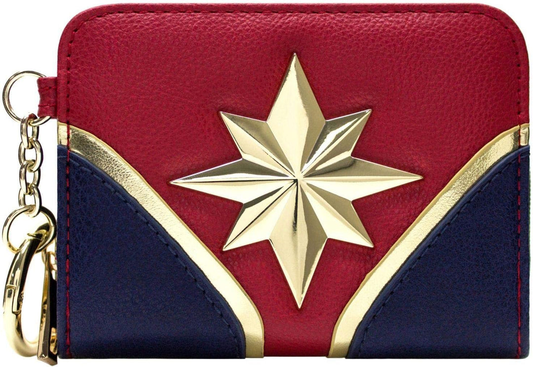 Captain Marvel Carol Danvers Cosmic Kree Anzugstil Portemonnaie Clutch Geldbörse/Geldbeutel mit Münz