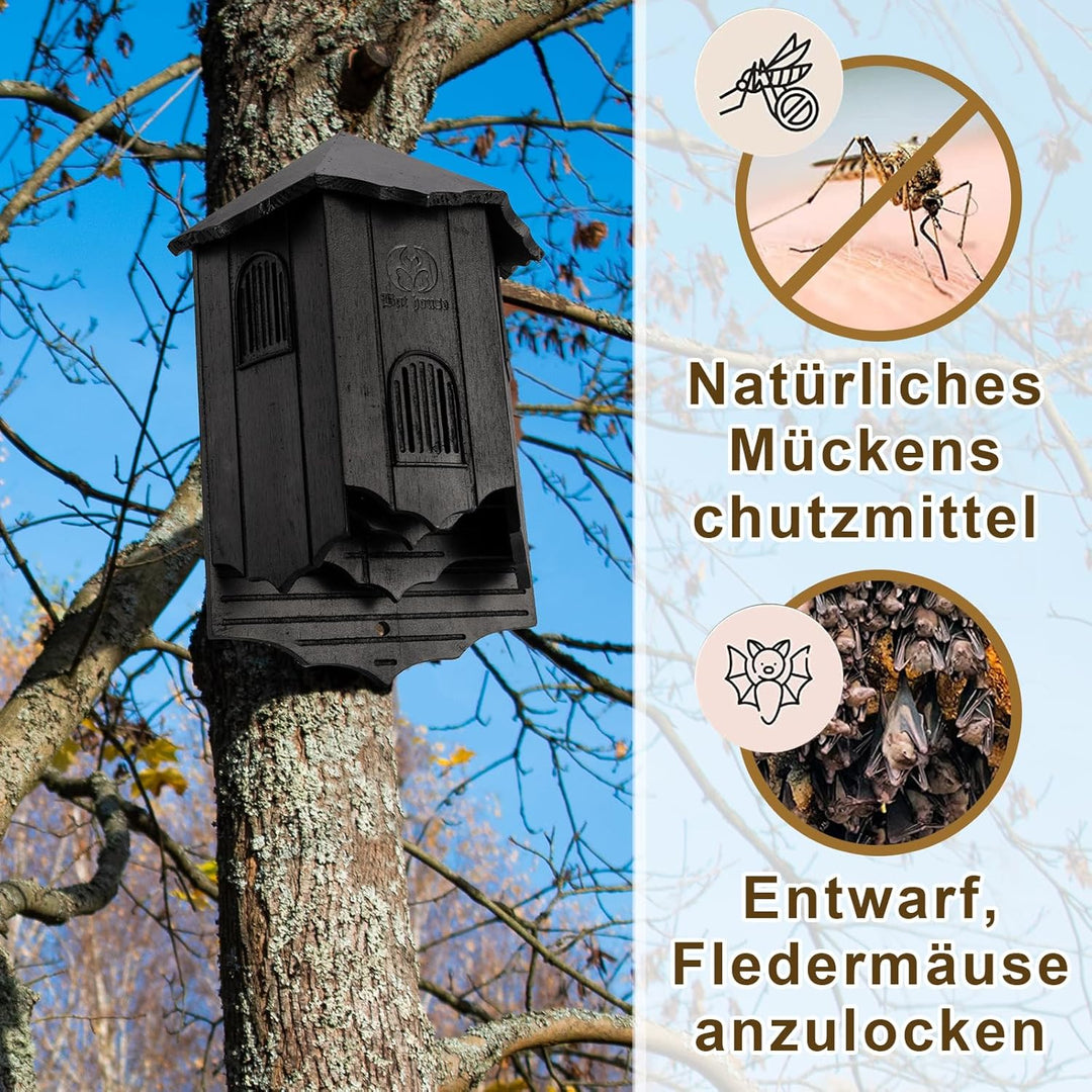 VIREESR Fledermaushäuser aus Holz für den Aussenbereich, grosse Dreikammer-Box, perfekt entworfen, u