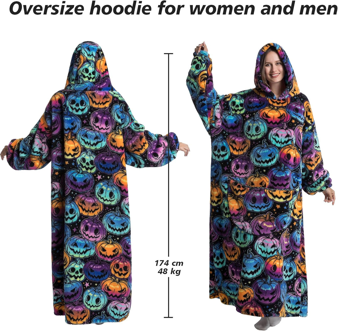 Yzehomijia Lange Hoodie Decke mit Ärmeln für Damen &amp; Erwachsene - Kuscheldecke mit Ärmeln - Weiche &amp;