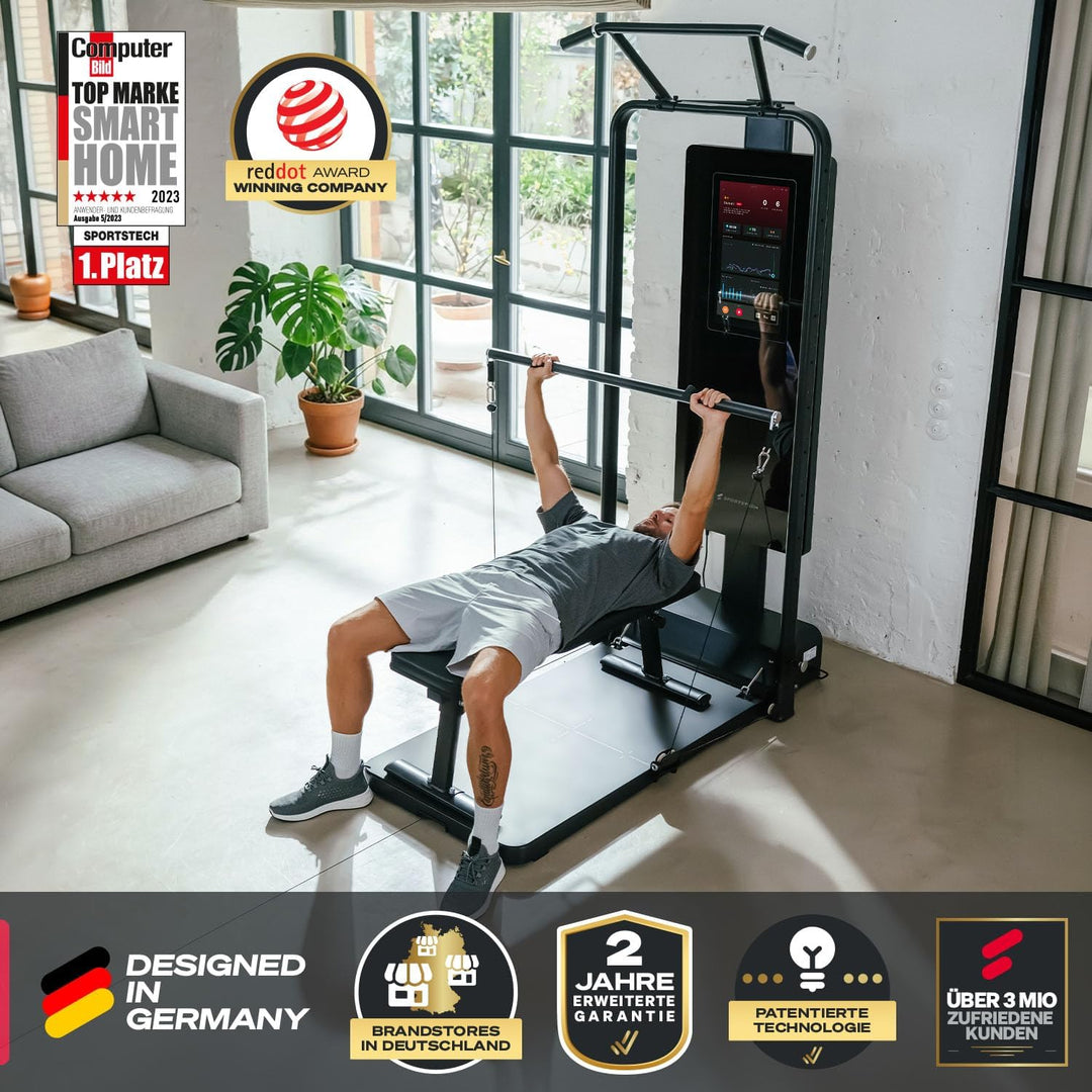 Sportstech Hantelbank verstellbar, Multifunktion Training Fitnessbank, kompatibel mit sGym Pro, 220