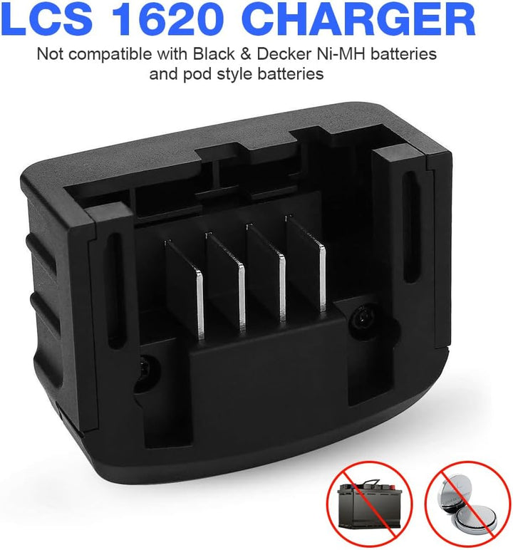 18V/20V Ladegerät Kompatibel mit Black & Decker, XPJBKC Lithium-Akku Ladegerät für Black und Decker