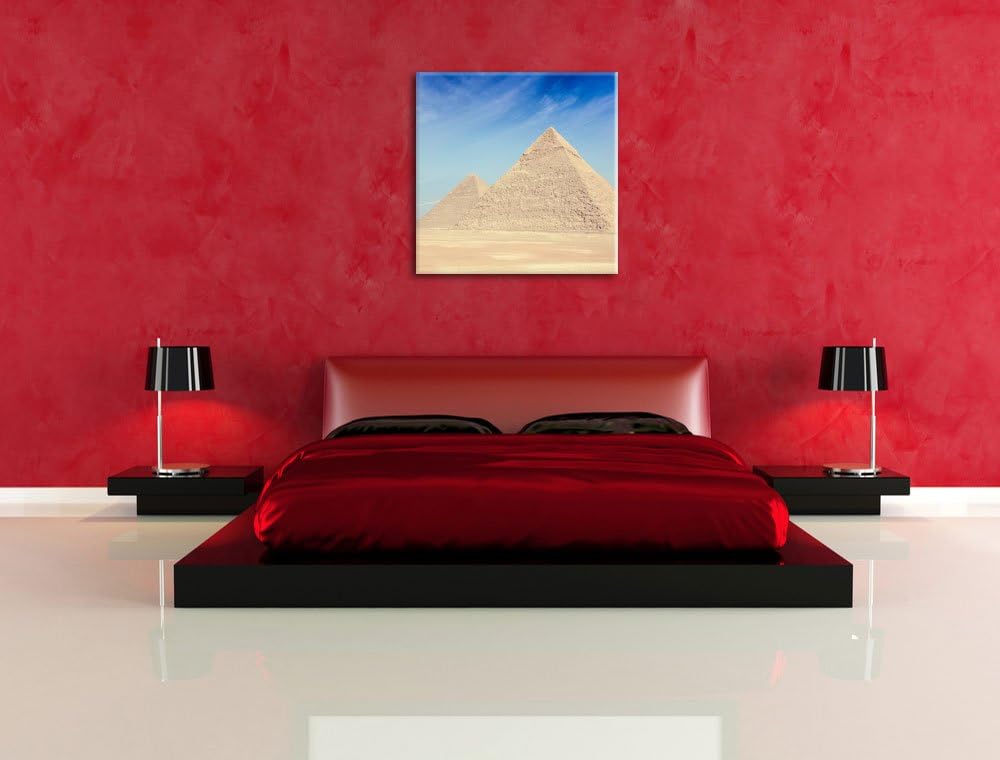Pixxprint Beeindruckende Pyramiden von Gizeh als Leinwandbild/Grösse: 70x70 cm/Wandbild/Kunstdruck/f